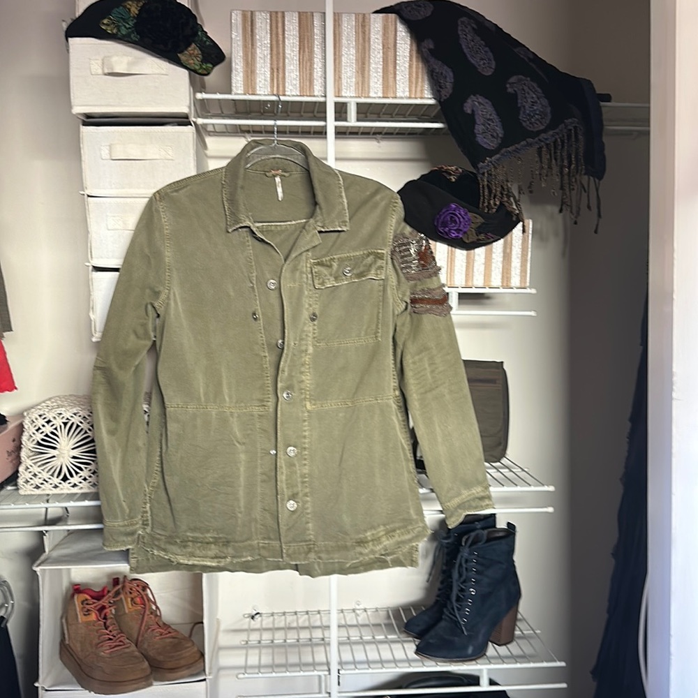 Jacket s/p military flare, soft fabric, olive,roomy, comfortable
